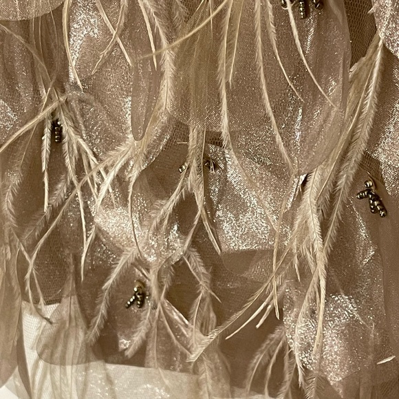 Sue Wong Nocturne Flapper Embellished Cocktail Dress NWT. Sz 0, Gold and beige. - Picture 7 of 13